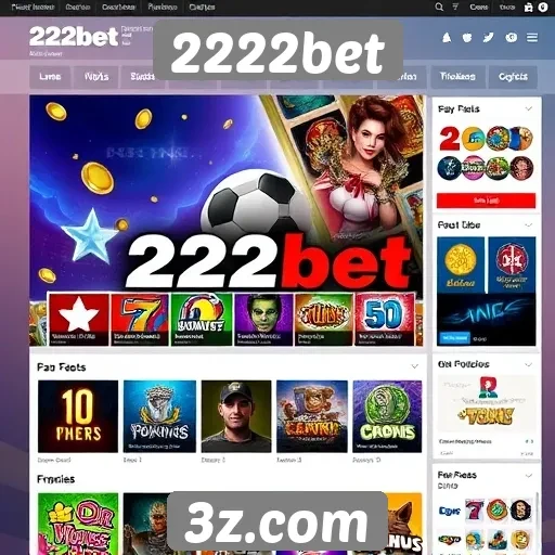 Interface do site 2222bet é elogiada por jogadores